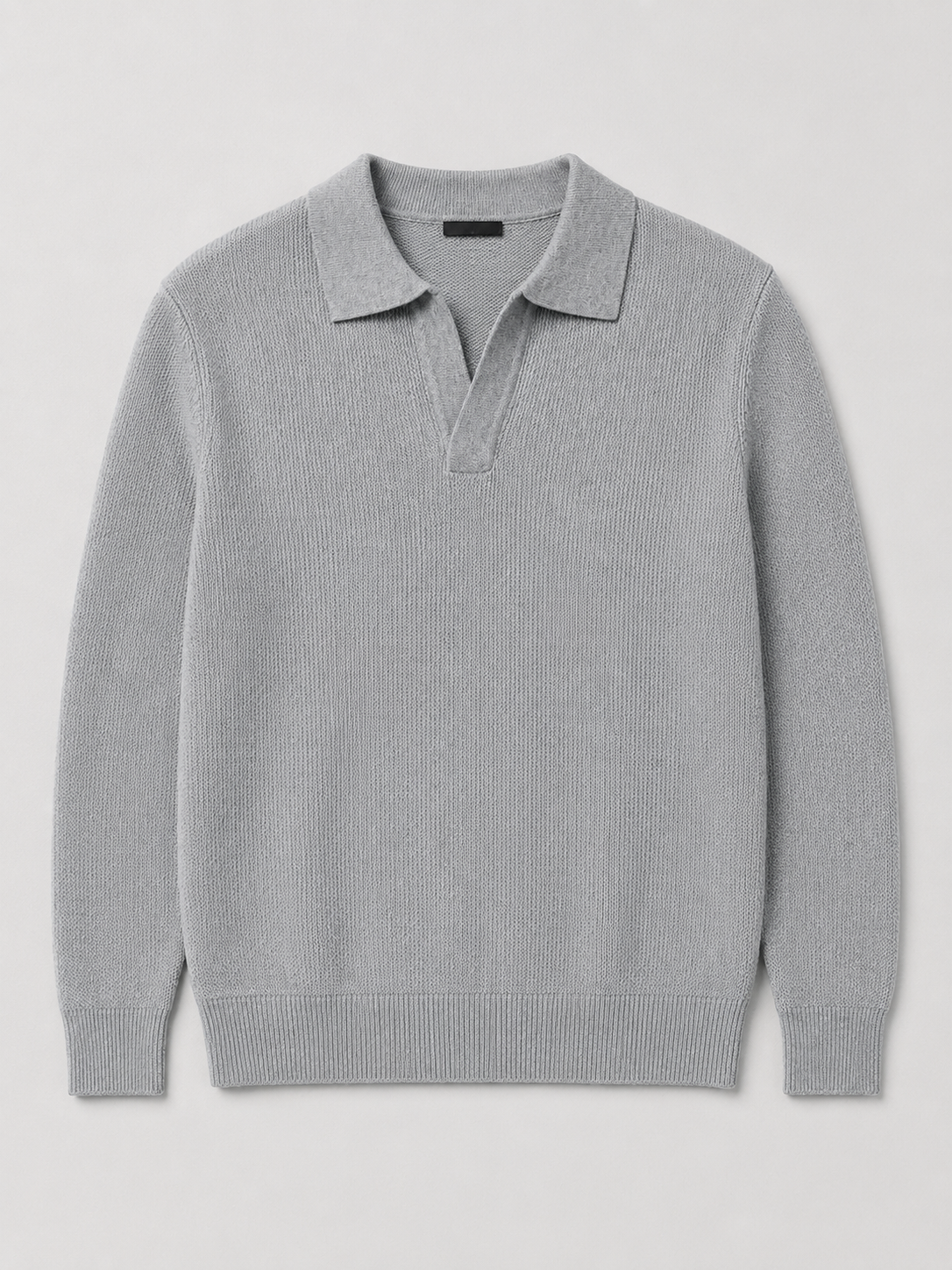 Men's Johnny collar sweater – Gray product view – Edward & Lawsen