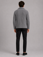 Men's knit cardigan – Gray back view – Edward & Lawsen