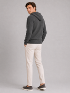 Men's merino wool zip hoodie cardigan – Gray back view – Edward & Lawsen
