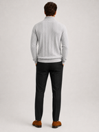 Men's jacquard quarter-zip sweater – Gray back view – Edward & Lawsen