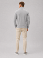 Men's fleece quarter-zip sweater – Gray back view – Edward & Lawsen