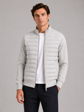 Men's down fall jacket – Gray front view – Edward & Lawsen