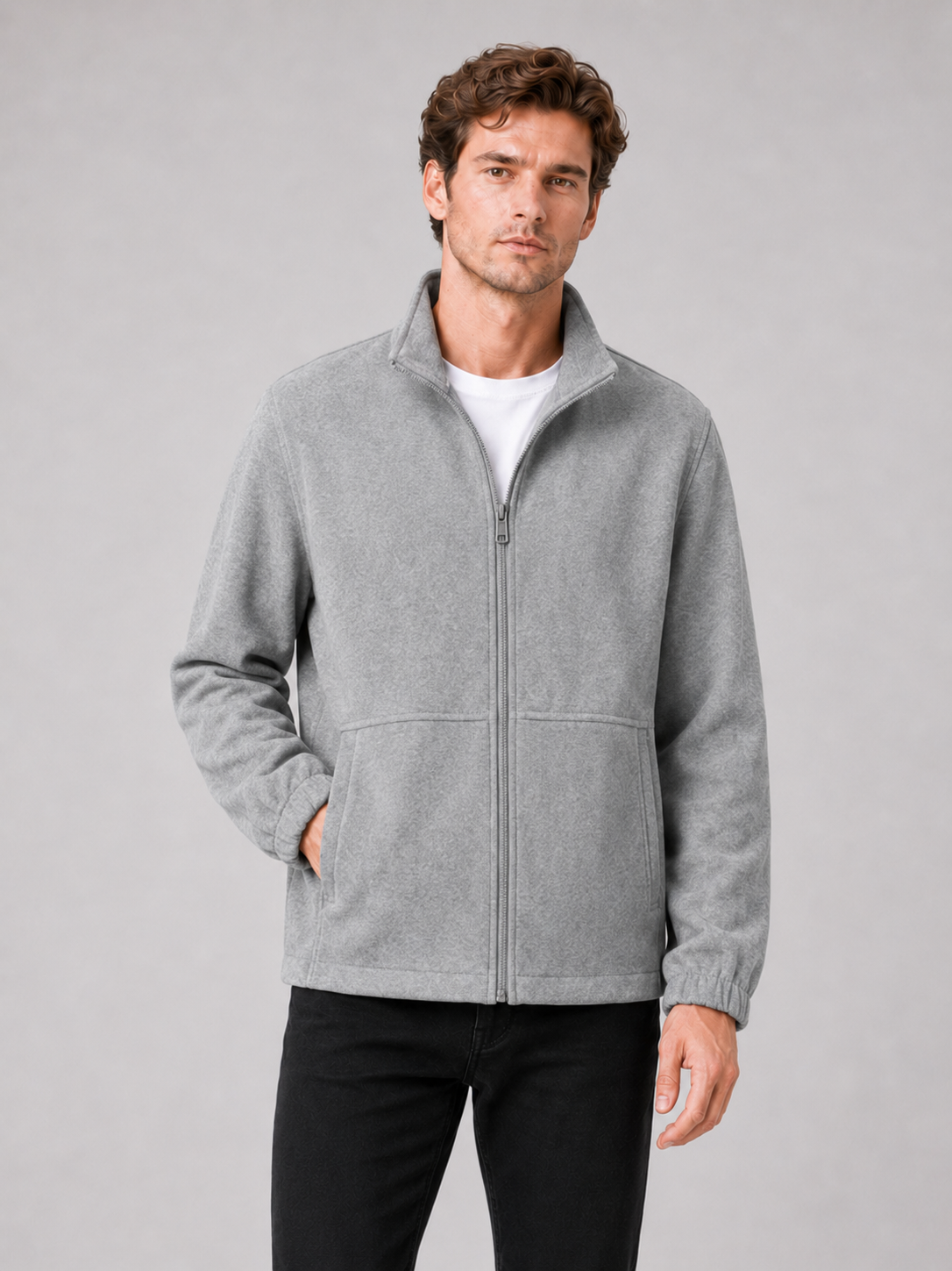 Men's workwear jacket – Gray front view – Edward & Lawsen