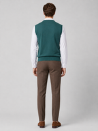Men's argyle sweater vest – Green back view – Edward & Lawsen