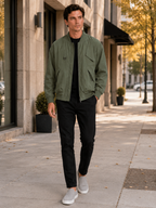 Men's loose fit bomber jacket – Green lifestyle view – Edward & Lawsen