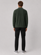 Men's open front cardigan – Green back view – Edward & Lawsen