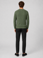 Men's crewneck sweater – Green back view – Edward & Lawsen