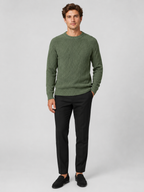Men's crewneck sweater – Green full view – Edward & Lawsen