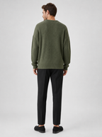 Men's crew neck sweater – Green back view – Edward & Lawsen