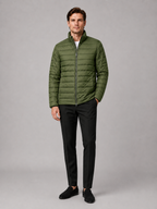 Men's puffer jacket – Green full view – Edward & Lawsen