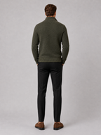 Men's fleece cardigan – Green full view – Edward & Lawsen