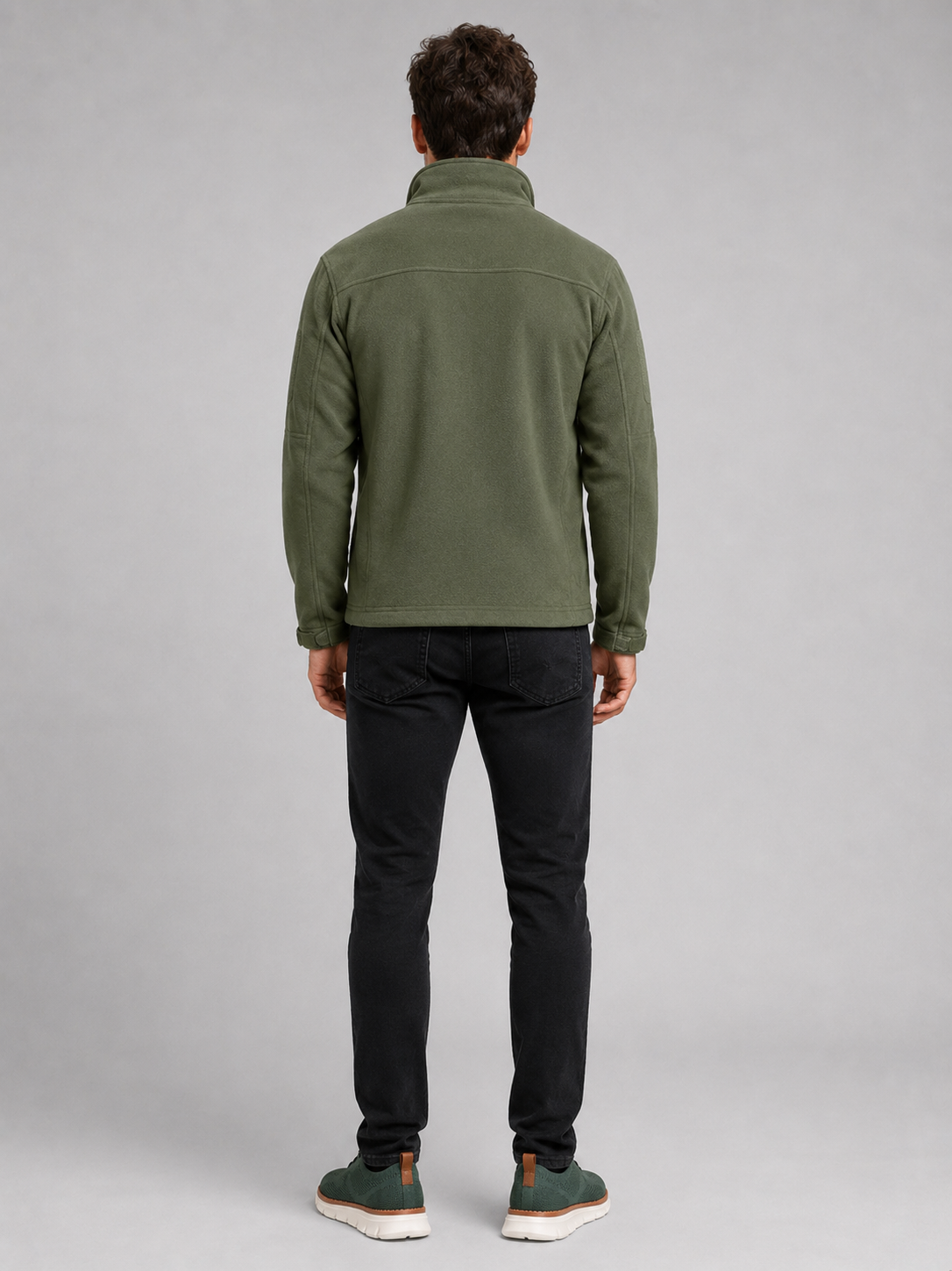 Men's fleece jacket – Green back view – Edward & Lawsen