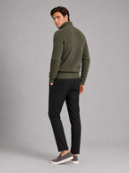 Men's half zip sweater – Green back view – Edward & Lawsen