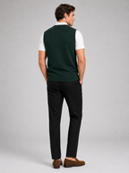 Men's knit sweater vest – Green back view – Edward & Lawsen
