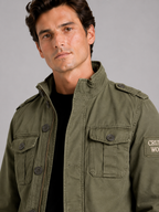 Men's military cargo jacket – Green detail view – Edward & Lawsen