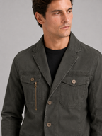 Men's military windbreaker jacket – Green detail view – Edward & Lawsen