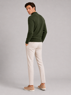 Men's slim fit mock neck sweater – Green back view – Edward & Lawsen