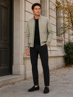 Men's baseball jacket – Green lifestyle view – Edward & Lawsen