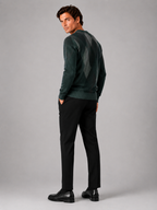 Men's plaid V-neck sweater – Green back view – Edward & Lawsen
