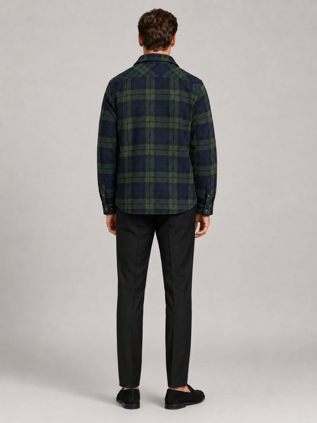 Men's quilted jacket – Green back view – Edward & Lawsen