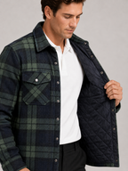 Men's quilted jacket – Green detail view – Edward & Lawsen