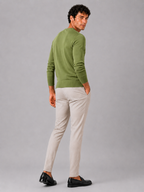 Men's V-neck sweater – Green back view – Edward & Lawsen
