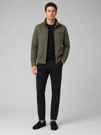 Men's washed cotton fall jacket – Green full view – Edward & Lawsen