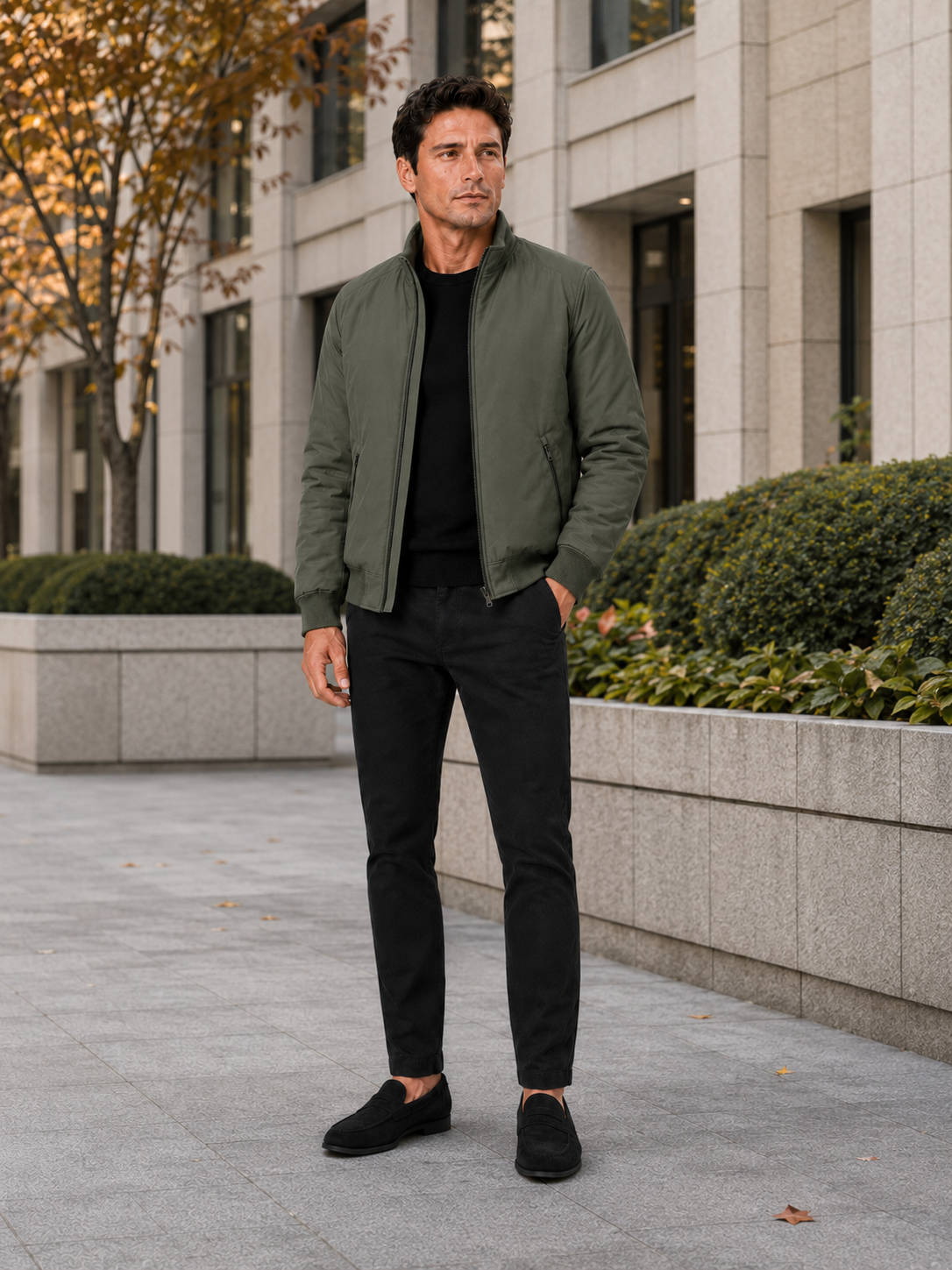 Men's winter jacket – Green lifestyle view – Edward & Lawsen