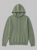 Men's wool hoodie sweater – Green product view – Edward & Lawsen