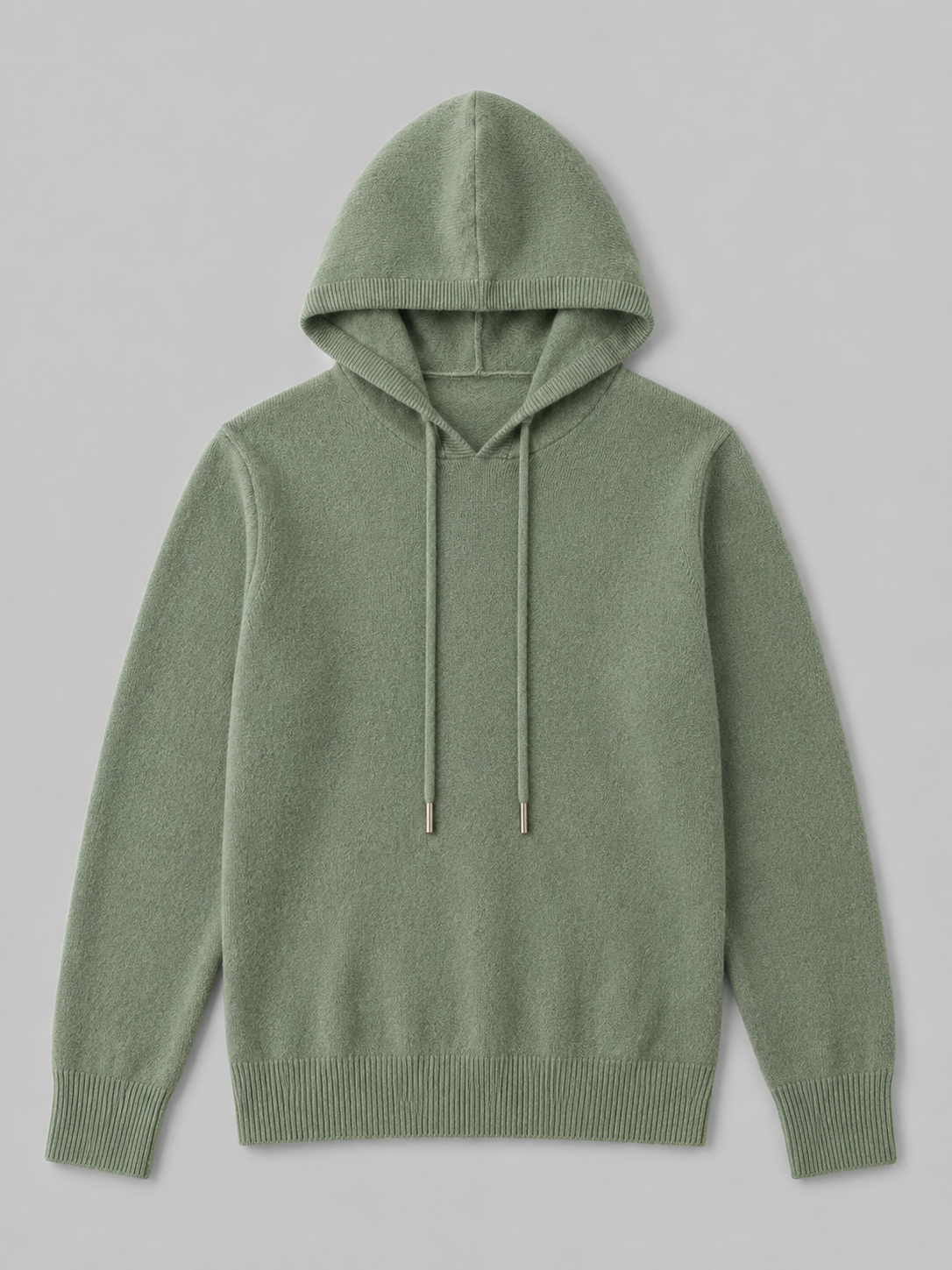 Men's wool hoodie sweater – Green product view – Edward & Lawsen