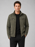 Men's washed cotton fall jacket – Green front view – Edward & Lawsen