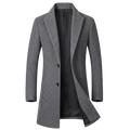 Men's tweed-blend formal coat – dark grey – Edward Lawson