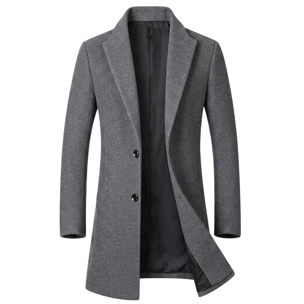 Men's tweed-blend formal coat – dark grey – Edward Lawson