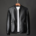 Men's slim PU leather bomber jacket – black – Edward Lawson