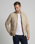Men's water-resistant nylon bomber jacket – Beige – Edward Lawson
