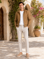 Men's bomber jacket – Khaki lifestyle view – Edward & Lawsen
