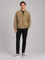Men's loose fit bomber jacket – Khaki full view – Edward & Lawsen
