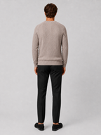 Men's crewneck sweater – Khaki back view – Edward & Lawsen