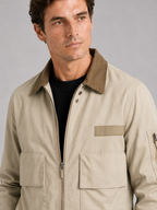 Men's pilot jacket – Khaki detail view – Edward & Lawsen