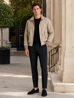 Men's Harrington jacket – Khaki lifestyle view – Edward & Lawsen