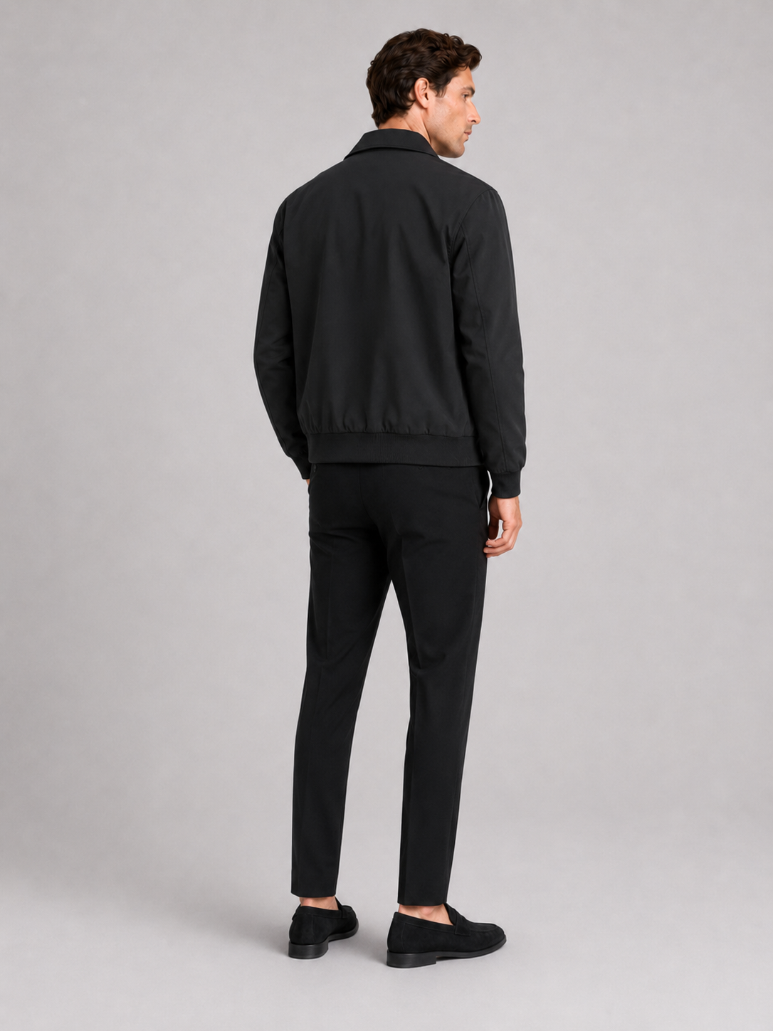 Men's lapel jacket – Black back view – Edward & Lawsen