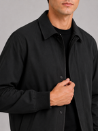 Men's lapel jacket – Black detail view – Edward & Lawsen