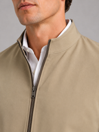 Men's stand collar fall jacket – Khaki detail view – Edward & Lawsen