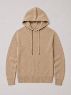 Men's wool hoodie sweater – Khaki product view – Edward & Lawsen