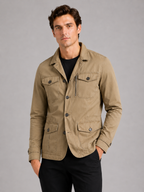 Men's military windbreaker jacket – Khaki front view – Edward & Lawsen