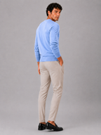 Men's V-neck sweater – Light Blue back view – Edward & Lawsen