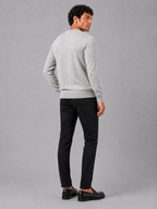 Men's crew neck knit sweater – Light Gray back view – Edward & Lawsen