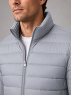 Men's puffer jacket – Light Gray detail view – Edward & Lawsen
