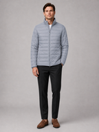 Men's puffer jacket – Light Gray full view – Edward & Lawsen