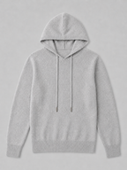 Men's wool hoodie sweater – Light Gray product view – Edward & Lawsen